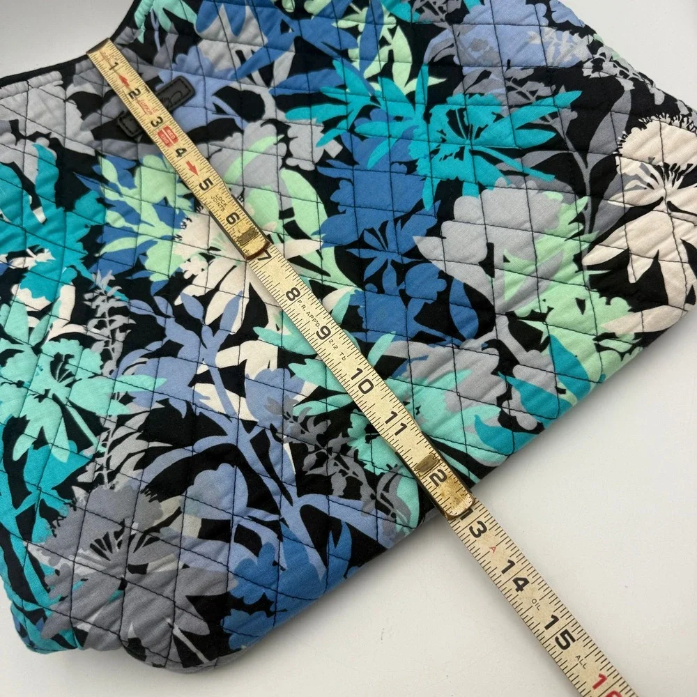 Vera Bradley Tote Bag Womens Medium Blue Floral Camofloral Quilted Cotton